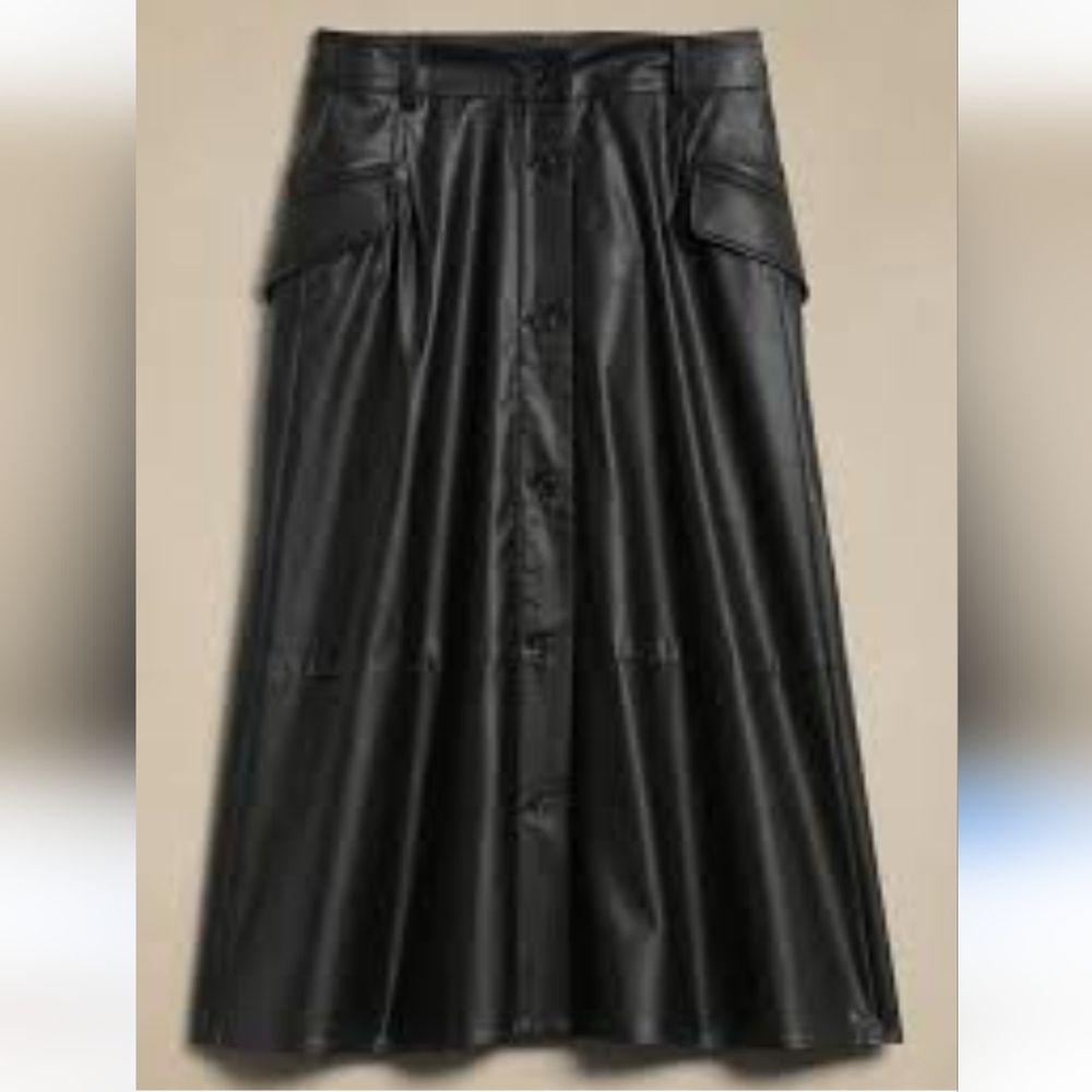 Elegant Black Button-Down Skirt